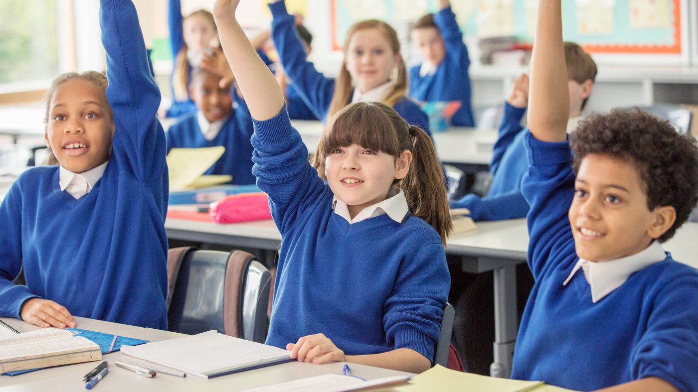 Primary school child reflecting in class
